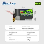 Boslipo P7 Version 850mAh 95C 4S FPV Battery - Image 2