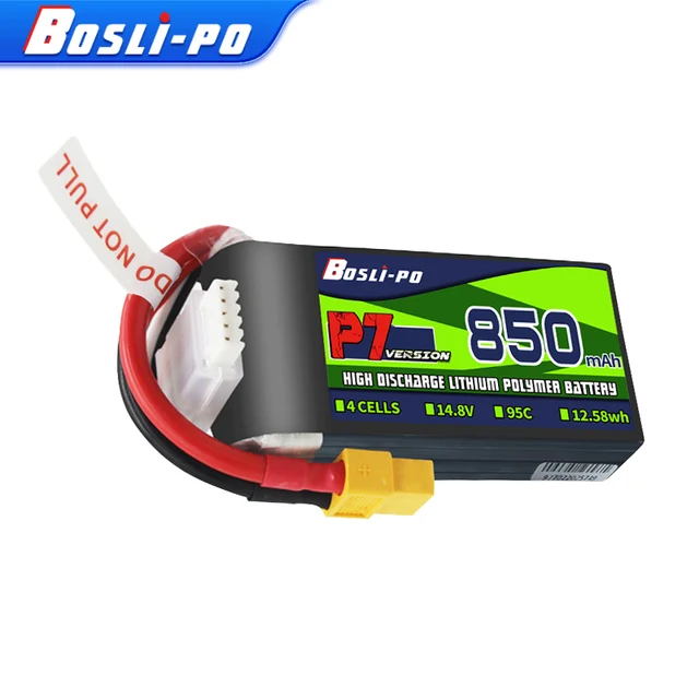 850---4S Boslipo P7 Version 850mAh 95C 4S FPV Battery - Image 1