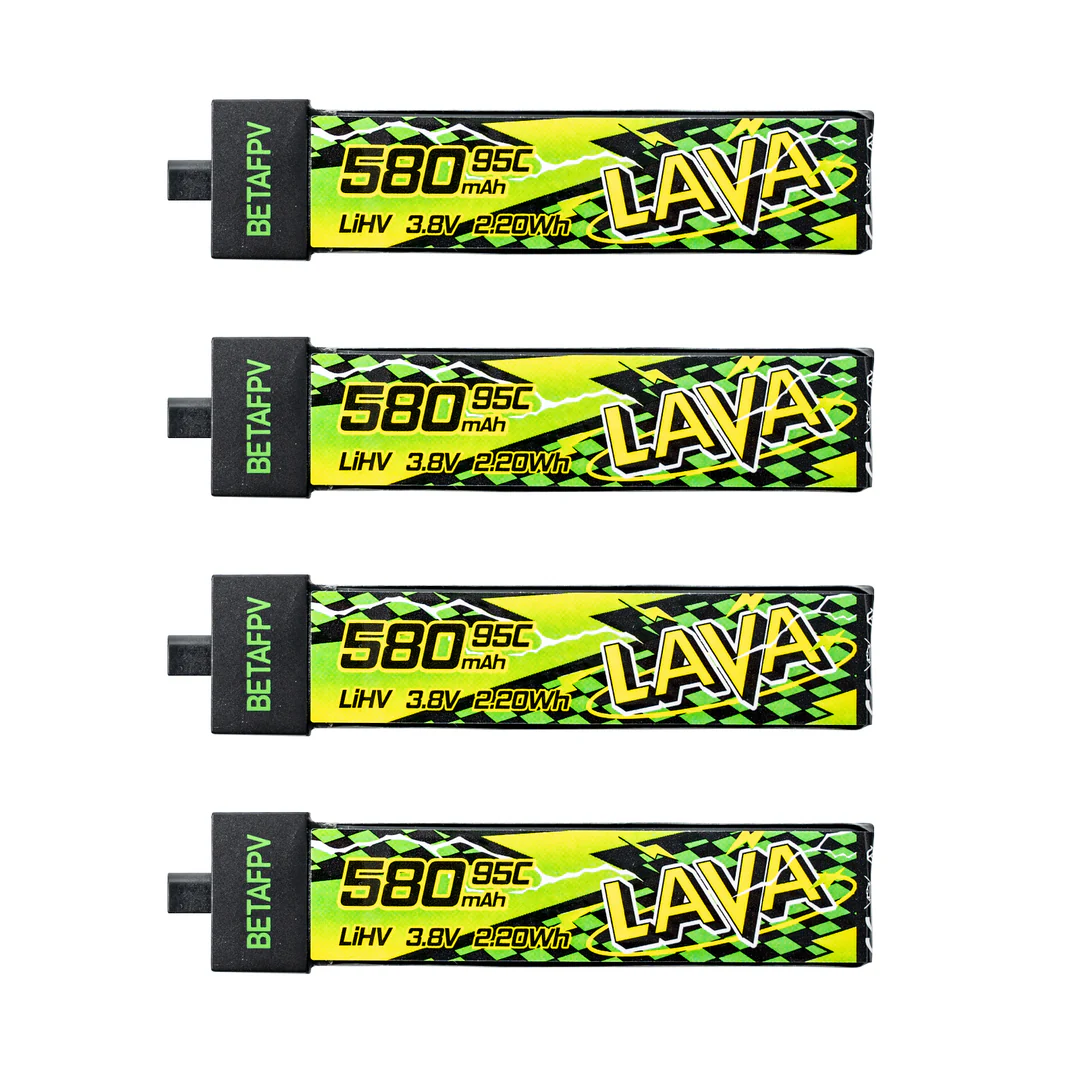 LAVA_II_1S_580mAh_Battery_top_view_1080x Betafpv LAVA II 1S Battery 580mAh - Set of 4 pcs - Image 1